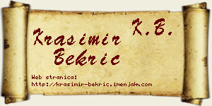 Krasimir Bekrić vizit kartica